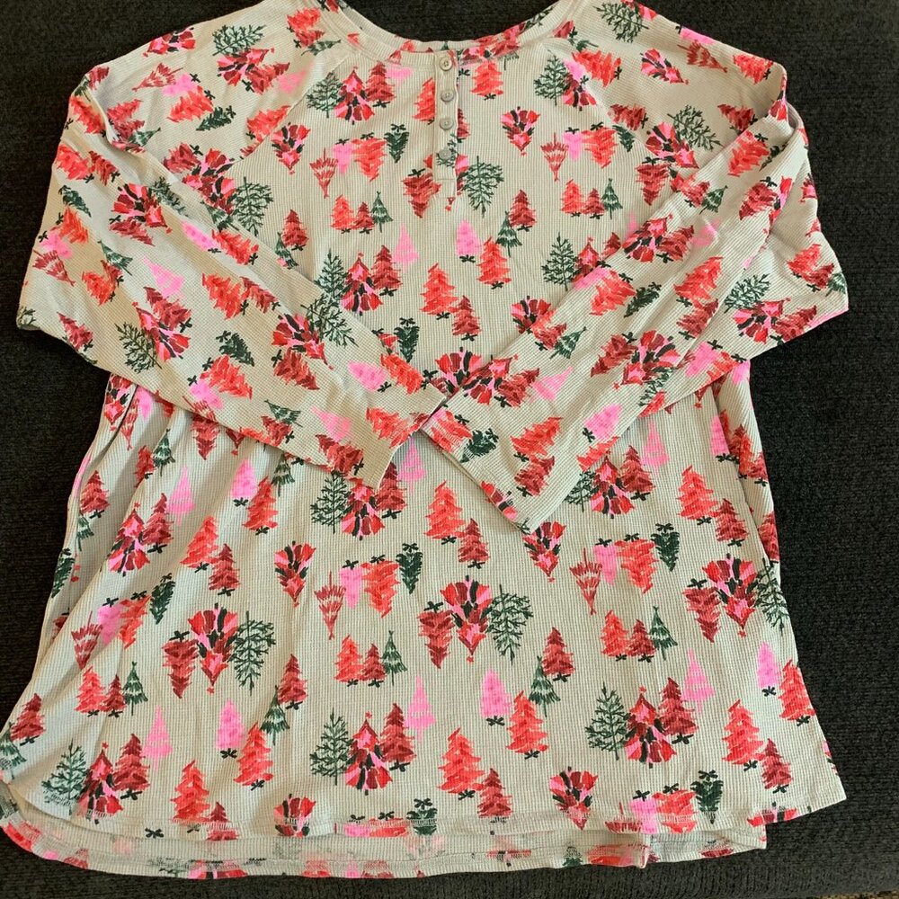 Lane Bryant Sleep by Cacique Two Piece Pajama Set Size 22/24 Christmas Tree